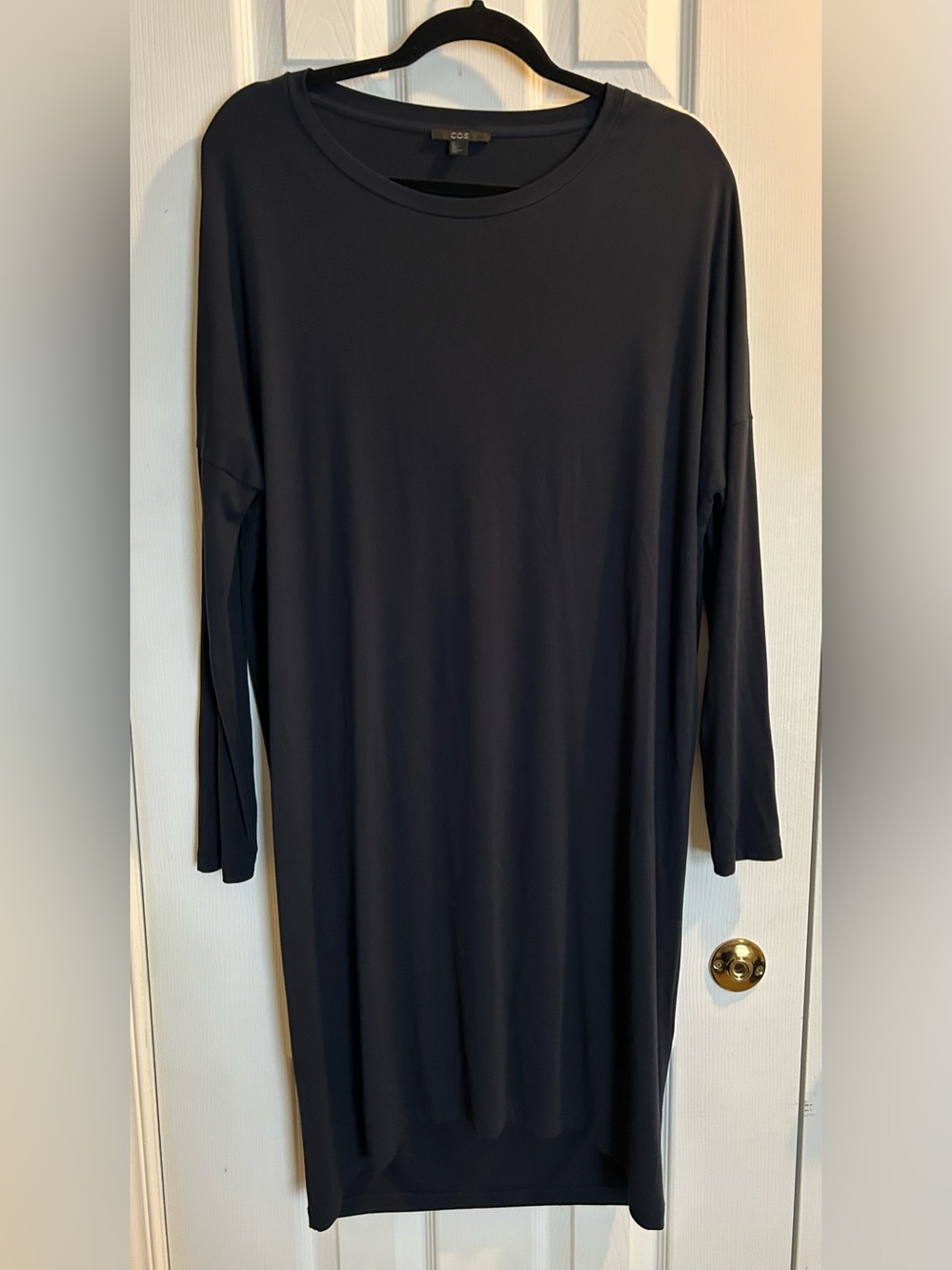 COS Dark Navy Dolman Sleeve Jersey Shift Dress with Silk panel - size small
